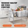 Folding Commercial Prep Table, 48 x 30 Inch Commercial Worktable Workstation, Heavy-duty Stainless Steel Folding Table with 300 lbs Load