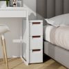 3-Drawer Rolling Organizer Unit Narrow Storage Cabinet with Built-In Wheels for Small Space