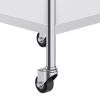 Stainless Steel Work Table, 30 x 36 x 30 Inch Commercial Food Prep Worktable with 4 Wheels, Casters, 3-Sided Backsplash Heavy Duty Prep Worktable