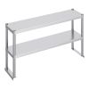 Double Overshelf, Double Tier Stainless Steel Overshelf, 12 x 48 Inch Double Deck Overshelf, Height Adjustable Overshelf Prep Work Table for Kitchen