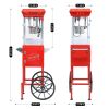 Popcorn Machine with Cart, with Wheels & 6 Oz Pot Popcorn maker Equipped with Popcorn Scoops & Tools