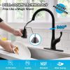 APPASO Black Kitchen Faucet with Pull Down Sprayer, Single Handle Stainless Steel High Arc Kitchen Sink Faucet with Pull Out Sprayer Deck Plate