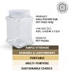 Pride of India | Clear Food Grade PET Plastic Square Grip Storage Jar w/ Cap | 6 Jar Pack - 64 Fluid Ounces 7-8 Cup Storage Capacity | Airtight Seal &