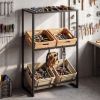 3-Tier Crate Rack with Shelf for Kitchen and Garage