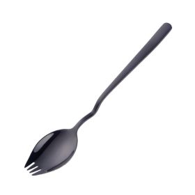 Instant Noodle Fork Multi-Purpose V-Shaped Knife Fork Spoon (type: Tableware, Color: Black)