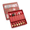 6pcs /Pack Christmas Cartoon Doll Stainless Steel Tableware