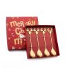 4pcs /Pack Christmas Deer Stirring Spoon Coffee Dessert Scoop