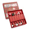 6pcs /Pack Christmas Cartoon Shape Stainless Steel Tableware