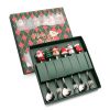 6pcs /Pack Christmas Cartoon Shape Stainless Steel Tableware