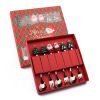 6pcs /Pack Christmas Cartoon Shape Stainless Steel Tableware
