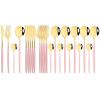 Commercial & Household 24Pcs Dinnerware Set Stainless Steel Flatware Tableware
