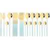 Commercial & Household 24Pcs Dinnerware Set Stainless Steel Flatware Tableware