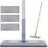 Flat Mop with 3 Pads, Microfiber Mops for Floor Cleaning Adjustable Handle 29-49, Dust Mop for Hardwood Floors