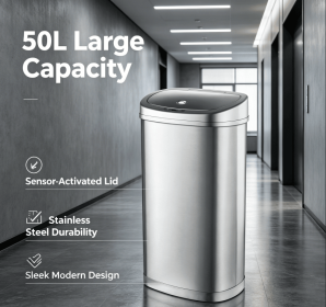 10L Stainless Steel Step Trash Can with Dual Compartment, Hands-Free Pedal Garbage Bin (Style: WL-50-23SL)