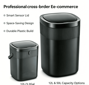 12L-50L Automatic Touchless Sensor Trash Can Combo Set, Waterproof Smart Motion Sensor Garbage Bin (Style: CB-DZT-50-36/12-36BK black)