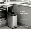 10L -50LStainless Steel Step Trash Can with Dual Compartment, Hands-Free Pedal Garbage Bin