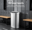 10L -50LStainless Steel Step Trash Can with Dual Compartment, Hands-Free Pedal Garbage Bin