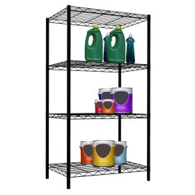 Basics 4-Shelf Narrow Adjustable, Heavy Duty Storage Shelving Unit (250 lbs loading capacity per shelf), Steel Organizer Wire Rack (Color: Black)
