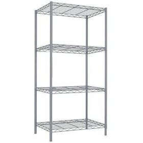 Basics 4-Shelf Narrow Adjustable, Heavy Duty Storage Shelving Unit (250 lbs loading capacity per shelf), Steel Organizer Wire Rack (Color: gray)
