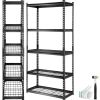 Storage Shelving Unit, 5-Tier Adjustable, 2000 lbs Capacity, Heavy Duty Garage Shelves Metal Organizer Wire Rack, Black