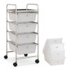 4-Drawer Cart Storage Bin Organizer Rolling with Plastic Drawers