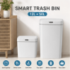12L-50L Automatic Touchless Sensor Trash Can Combo Set, Waterproof Smart Motion Sensor Garbage Bin