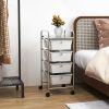 4-Drawer Cart Storage Bin Organizer Rolling with Plastic Drawers