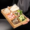 Hot Pot Bamboo Plate Compartmental Platter Vegetable Tray