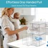 7.6" H Clear Stackable Storage Drawers, 4 Pack Plastic Organizers Bins for Skincare, Cosmetics,Beauty Supplies,Ideal for Vanity, Bathroom