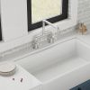 2-Handle 2 Holes Deck Mount Modern Kitchen Faucet With 360 ° Swivel Spout In Matte Black