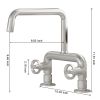 2-Handle 2 Holes Deck Mount Modern Kitchen Faucet With 360 ° Swivel Spout In Matte Black