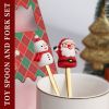 6pcs /Pack Christmas Cartoon Shape Stainless Steel Tableware