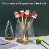 6pcs /Pack Christmas Cartoon Shape Stainless Steel Tableware