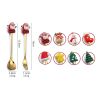 6pcs /Pack Christmas Cartoon Shape Stainless Steel Tableware