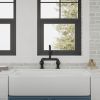 2-Handle 2 Holes Deck Mount Modern Kitchen Faucet With 360 ° Swivel Spout In Matte Black