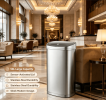 10L -50LStainless Steel Step Trash Can with Dual Compartment, Hands-Free Pedal Garbage Bin