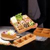 Hot Pot Bamboo Plate Compartmental Platter Vegetable Tray
