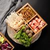 Hot Pot Bamboo Plate Compartmental Platter Vegetable Tray